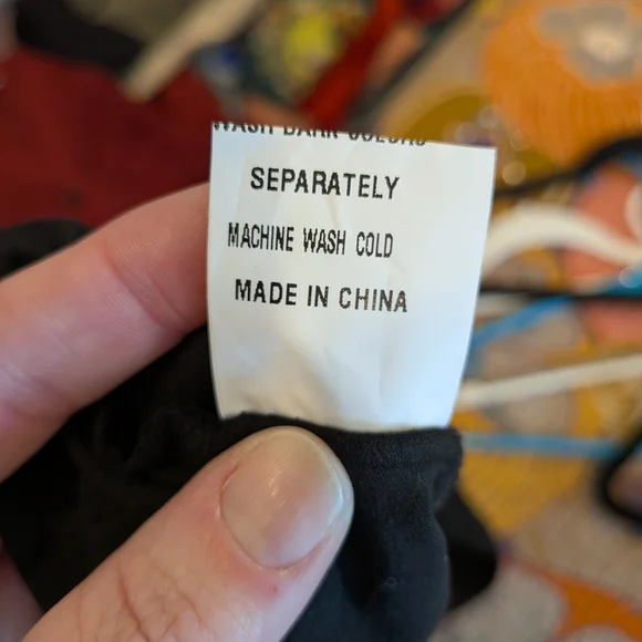 Women's Black Tee with Colorful Floral Embroidery - Picture 4 of 4